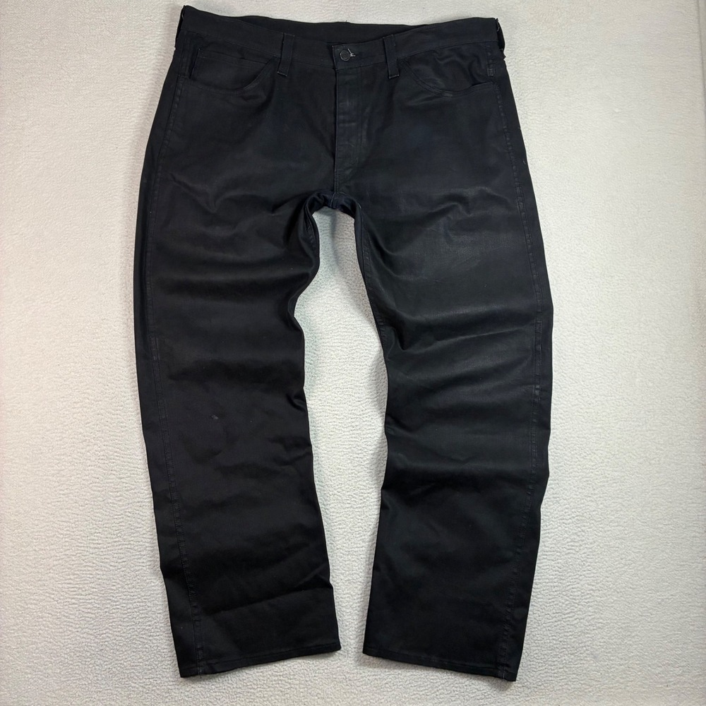 Levis 569 Loose Straight Jeans Men 38x32 Black Coated Faded Baggy Relaxed Skater